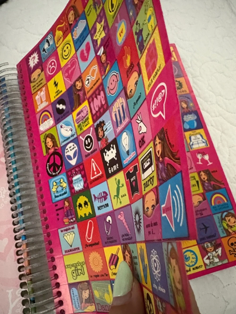 Vintage Planner With Stickers In Spanish